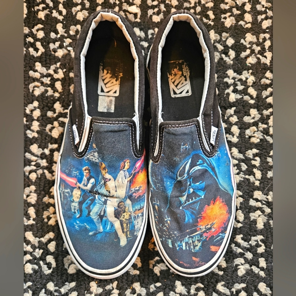 Vans Star Wars A New Hope Slip On Shoes Men Darth Vader Luke Skywalker 9 RARE